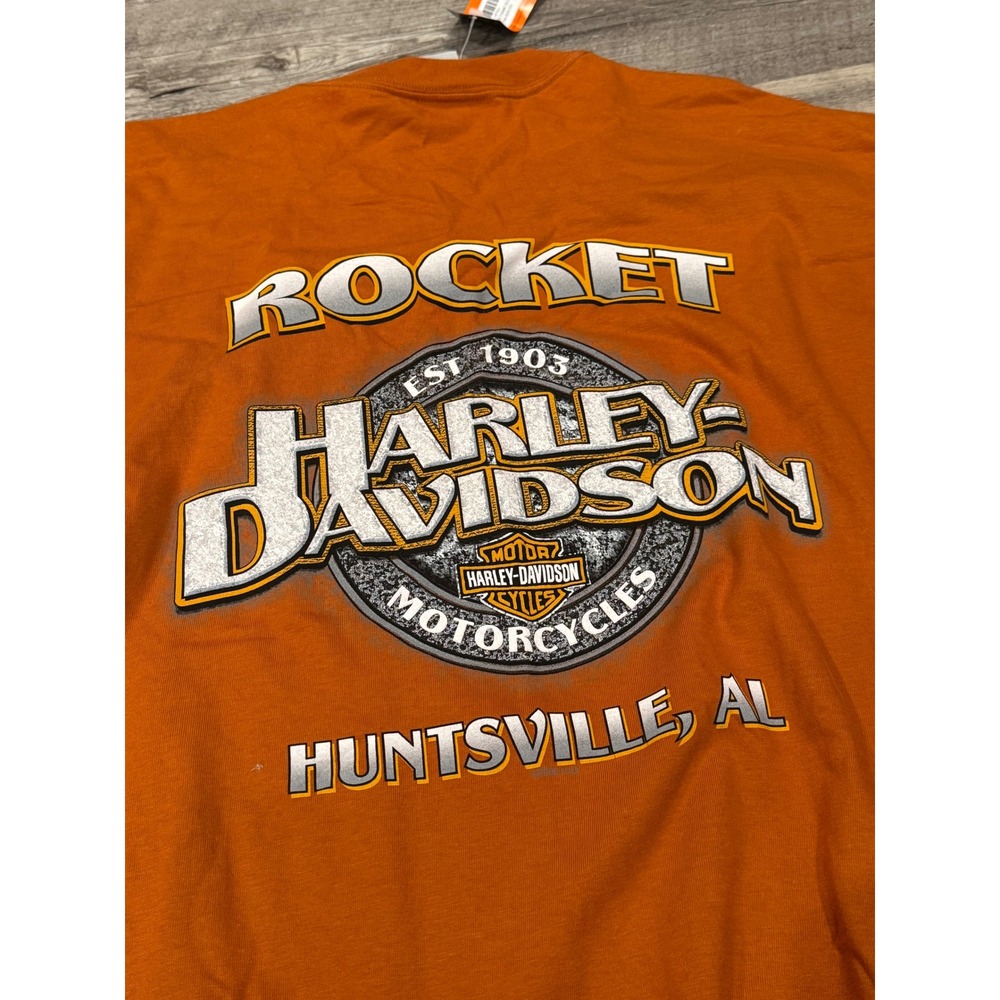 Harley Davidson Motorcycles Orange T Shirt XXXL Rocket Huntsville AL Men‎